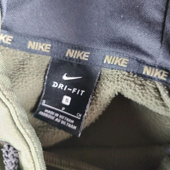 Nike Hoodie Mens Small Dark Green Olive Dri Fit Training Activewear 800303-325 - Picture 7 of 13